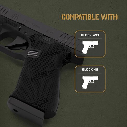 Glock 43x Grip, Glock 48, Cutting Edge Lab-Developed Silicone, Easy Peel-and-Stick Install, Ultra-Thin 0.5mm, The Next Evolution in Grip Technology. in Kuwait