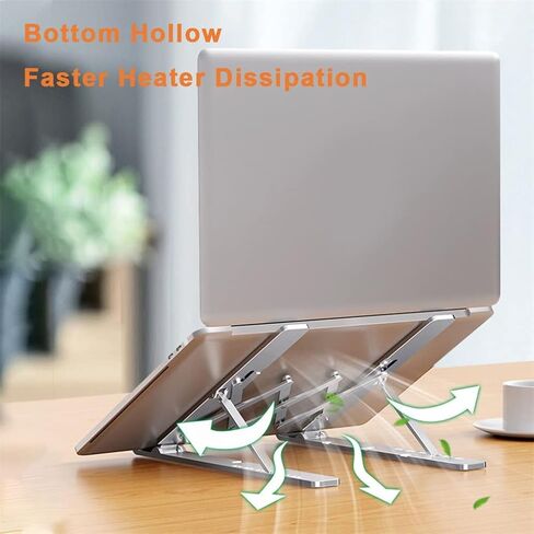 Portable Laptop Cooling Stand 11 to 17.3 Inch Aluminum Alloy Height Adjustable Riser Office Computer Radiator in Kuwait