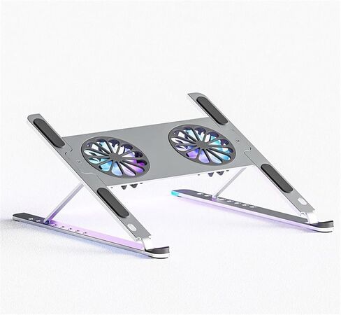 Aluminum Adjustable Laptop Stand for Tablet Notebook Cooling Fan Pad Portable Base in Kuwait