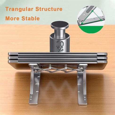 Portable Laptop Cooling Stand 11 to 17.3 Inch Aluminum Alloy Height Adjustable Riser Office Computer Radiator in Kuwait