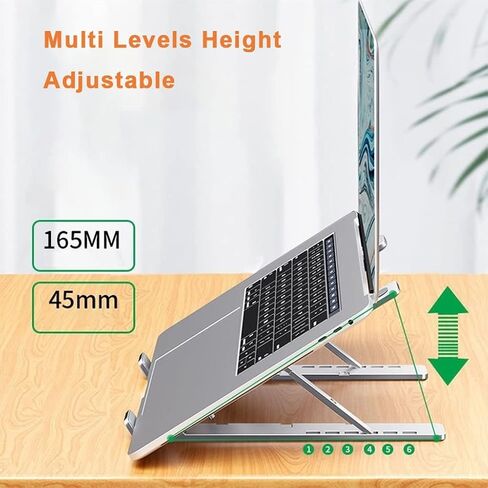 Portable Laptop Cooling Stand 11 to 17.3 Inch Aluminum Alloy Height Adjustable Riser Office Computer Radiator in Kuwait