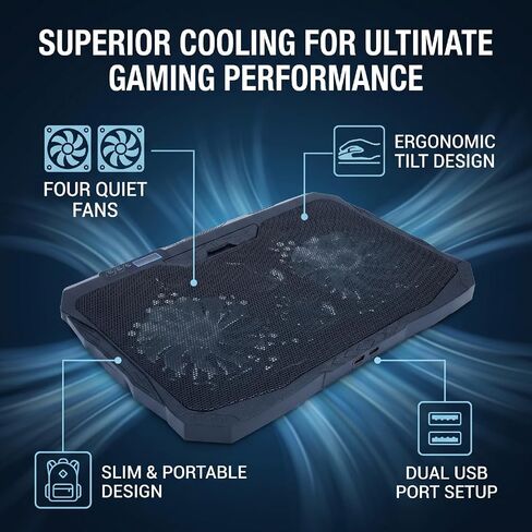 Laptop Cooling Pad,4 Fans Gaming Cooler Stand for 11-15.6in Laptops in Kuwait