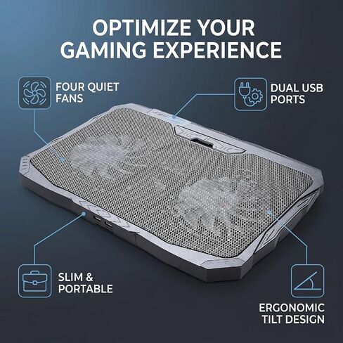 Laptop Cooling Pad,4 Fans Gaming Cooler Stand for 11-15.6in Laptops in Kuwait
