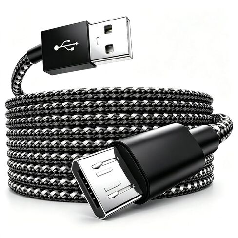 6ft Nylon Braided Micro USB Cable, Fast Charging Cord Compatible with PS4 Controller, Kindle Paperwhite, Amazon Fire Tablet, Roku Streaming Stick, Fire TV Stick, Xbox One, Android Phone in Kuwait