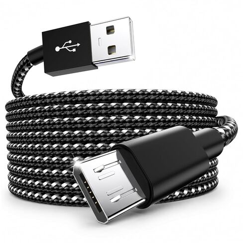 6ft Nylon Braided Micro USB Cable, Fast Charging Cord Compatible with PS4 Controller, Kindle Paperwhite, Amazon Fire Tablet, Roku Streaming Stick, Fire TV Stick, Xbox One, Android Phone in Kuwait