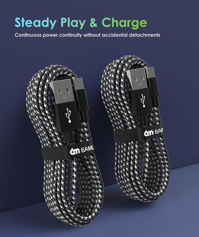 6ft Nylon Braided Micro USB Cable, Fast Charging Cord Compatible with PS4 Controller, Kindle Paperwhite, Amazon Fire Tablet, Roku Streaming Stick, Fire TV Stick, Xbox One, Android Phone in Kuwait