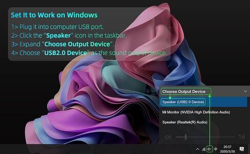 Computer Speakers for Desktop PC, External Speakers for Laptop, Mini Computer Soundbar for PC, Wired USB Plug in Speakers with Loud Sound, Deep Bass, Wide Compatibility – Bult-in USB C to USB Adapter in Saudi Arabia