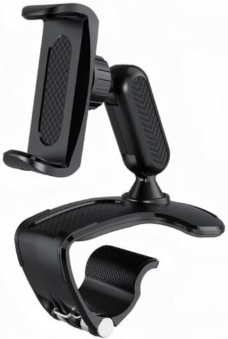 1 PC Car Dashboard Phone Clip Holder, 360 Degree Rotation Dash Cell Phone Mount, Multifunctional Anti-Shake Dashboard Cellphone Holder Clip, Universal for 4-7 Inch Cellphones (Black) in Saudi Arabia