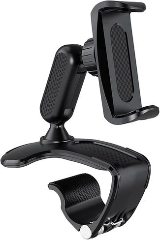 1 PC Car Dashboard Phone Clip Holder, 360 Degree Rotation Dash Cell Phone Mount, Multifunctional Anti-Shake Dashboard Cellphone Holder Clip, Universal for 4-7 Inch Cellphones (Black) in Saudi Arabia