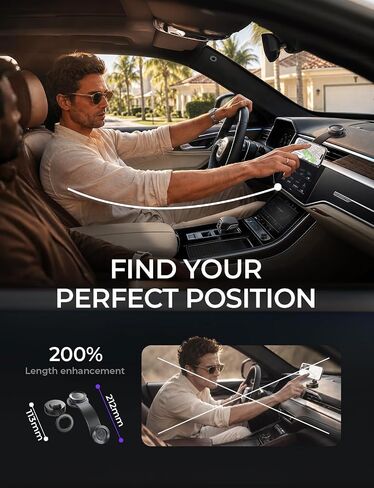 LISEN for MagSafe Car Mount, Magnetic Phone Holder for Car, Vacuum Suction Cup Phone Mount, Magnetic Car Phone Mount 24 Strong Magnets, 360° Adjustable Memory Alloy Bendable Arm for iPhone 17 Pro Max in Saudi Arabia