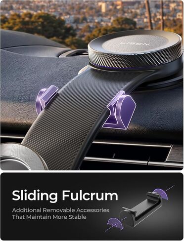 LISEN for MagSafe Car Mount, Magnetic Phone Holder for Car, Vacuum Suction Cup Phone Mount, Magnetic Car Phone Mount 24 Strong Magnets, 360° Adjustable Memory Alloy Bendable Arm for iPhone 17 Pro Max in Saudi Arabia