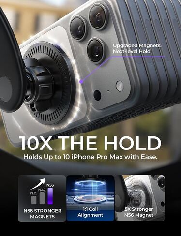 LISEN for MagSafe Car Mount, Magnetic Phone Holder for Car, Vacuum Suction Cup Phone Mount, Magnetic Car Phone Mount 24 Strong Magnets, 360° Adjustable Memory Alloy Bendable Arm for iPhone 17 Pro Max in Saudi Arabia