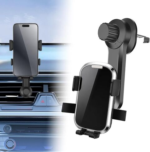 Car phone holder vent,car vent phone mount,360° adjustable phone holders for your car,car vent phone holder,air vent car phone holder mount for car compatible with iPhone,all 4–7" phones(Mirror) in Saudi Arabia