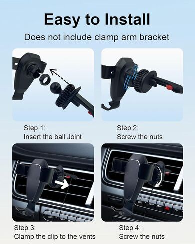 17mm Ball Head Air Vent Clip Replacement Car Mount Base, 2pcs in Saudi Arabia