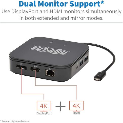Tripp Lite Thunderbolt 3 Dock Dual Display 8k DP 4k HDMI USB-A Hub Gbe (MTB3-DOCK-04) in Saudi Arabia