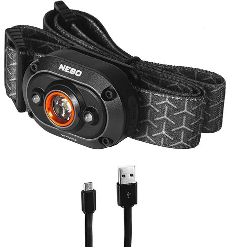 NEBO MYCRO 400 Rechargeable Headlamp | 400 Lumens, 6 Light Modes, Water Resistant, Detachable Hat Clip, Super Bright Head Lamp for Camping & Hiking, Includes Micro USB Charging Cable in Kuwait