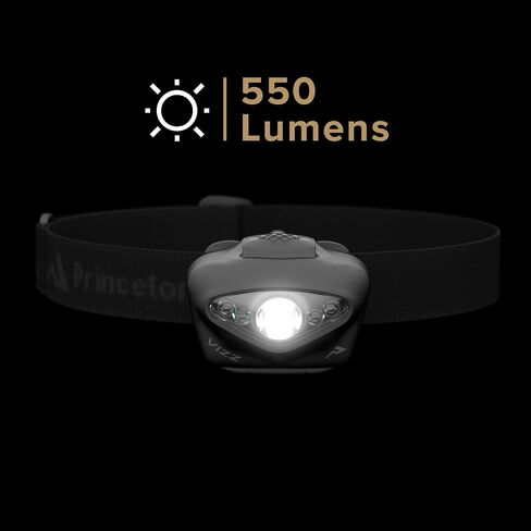 Princeton Tec Vizz Tactical LED Headlamp – 550 Lumen, IPX7 Waterproof, RGB and IR LEDs Regulated Output, 66-Hour Runtime, Lightweight 92 g, Designed for Tactical Applications, Black in Kuwait