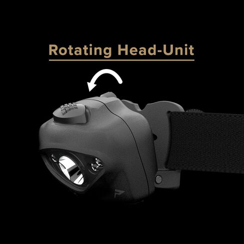 Princeton Tec Vizz Tactical LED Headlamp – 550 Lumen, IPX7 Waterproof, RGB and IR LEDs Regulated Output, 66-Hour Runtime, Lightweight 92 g, Designed for Tactical Applications, Black in Kuwait