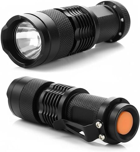 LED Flashlight Small Handheld Flashlights: 3 Modes Small Flashlight, Zoomable Portable Handheld Flash Light for Home Emergency Camping Outdoor (Battery not Included) in Kuwait