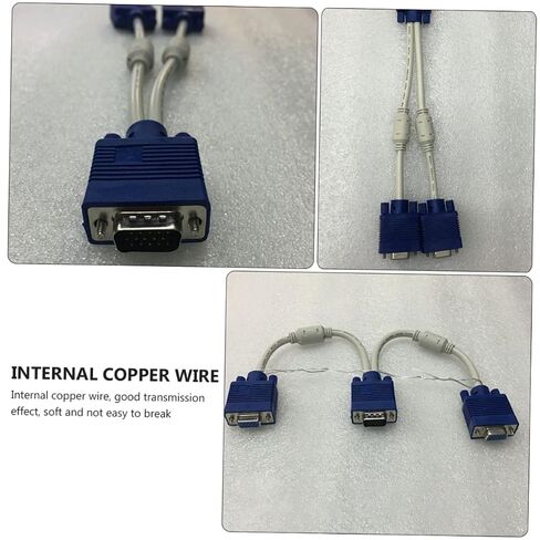 Uonlytech Vga Splitter Cable Male to Dual Female Adapter 2Pcs for Monitor in Kuwait