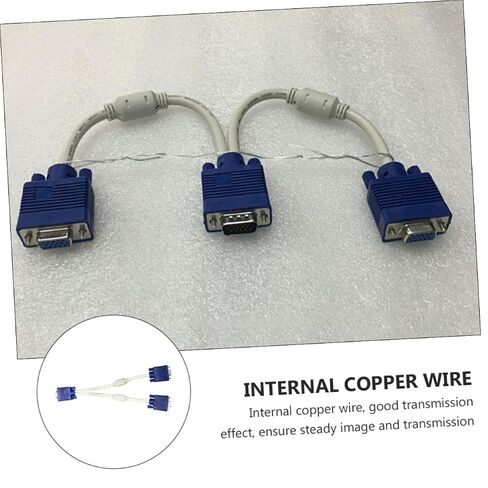 Uonlytech Vga Splitter Cable Male to Dual Female Adapter 2Pcs for Monitor in Kuwait