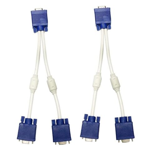 Gadpiparty 2PCS Vga Splitter Adapter Cable Dual Monitor Video Converter Cord with Thickened Wire and Magnetic Ring for Stable Transmission and Easy Installation in Kuwait