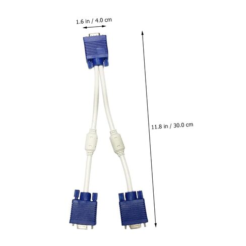 Gadpiparty 2PCS Vga Splitter Adapter Cable Dual Monitor Video Converter Cord with Thickened Wire and Magnetic Ring for Stable Transmission and Easy Installation in Kuwait