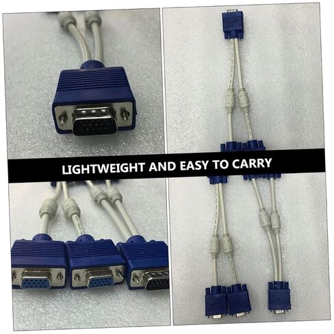 Gadpiparty 2PCS Vga Splitter Adapter Cable Dual Monitor Video Converter Cord with Thickened Wire and Magnetic Ring for Stable Transmission and Easy Installation in Kuwait