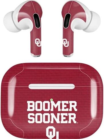 Skinit Decal Audio Skin Compatible with AirPods Pro 2nd Gen - Officially Licensed University of Oklahoma Boomer Sooner Design in Kuwait