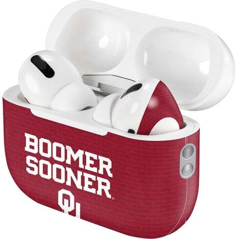 Skinit Decal Audio Skin Compatible with AirPods Pro 2nd Gen - Officially Licensed University of Oklahoma Boomer Sooner Design in Kuwait