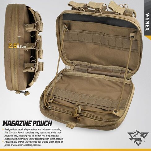 حقيبة WYNEX التكتيكية Molle Mag من تصميم القطع بالليزر، حقيبة مجلة تكتيكية ثلاثية لـ M4/M16 Mag، وحقائب أدوات إدارة Molle للوصول السريع، تتضمن حقيبة EMT الطبية المنظمة رقعة in Kuwait