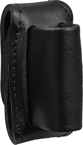 Shield Wallets Compact Holder for AA Mini Mag Flashlight, Open Top & Bottom Leather Holster with Snap Back Belt Slide, Fits Belts up to 1.75 Inch, Durable Duty Gear Accessory, Made in USA in Kuwait