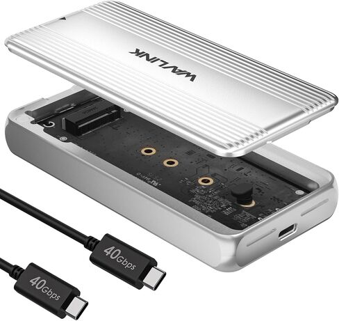 WAVLINK 40Gbps M.2 NVMe Enclosure Compatible with MacBook/Mac mini M4/M3/M2/M1, SSD Enclosure for TBT4/TBT3/USB4/USB3.2 and More, Supports 2230/2242/2260/2280 B+M/M-Key PCIe SSD, Built-in Fan Cooling in Kuwait