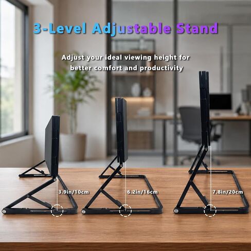 Laptop Triple Screen Extender, 14" Freestanding Triple Portable Monitor for Laptop, 1080P FHD IPS, 1 USB-C Connection for 4 Screens, Foldable Triple Screen for Work & Travel in Kuwait