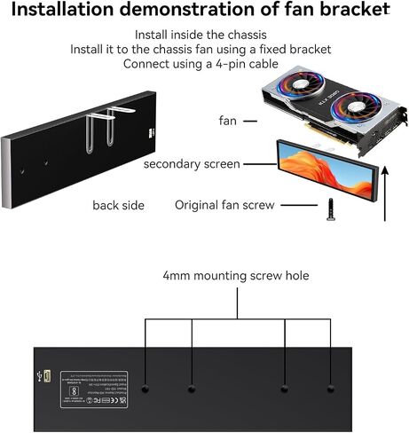 9.16" Computer Temp Monitor, FHD 1920x462 PC Sensor Panel One-Cable Connection(No HDMI Needed), Stretched Bar LCD Dynamic Theme Supported, IPS Mini Secondary Screen for CPU RAM HDD Data, Windows Only in Kuwait