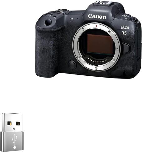 BoxWave Adapter Compatible with Canon EOS R5 - USB-A to C PortChanger (5-Pack), Type-C OTG Convert Charging Data Adapter - Metallic Silver in Kuwait