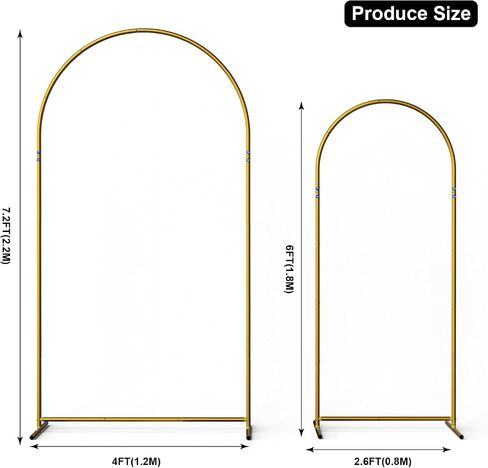 1 Set Portable 7.2FT Gold Metal Balloon Arch Stand for Decor in Kuwait