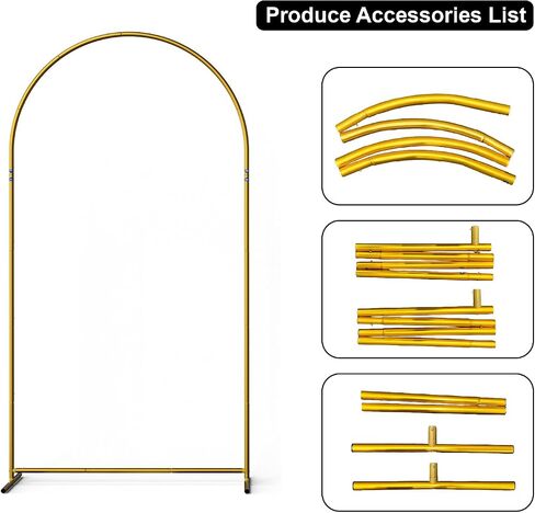 1 Set Portable 7.2FT Gold Metal Balloon Arch Stand for Decor in Kuwait