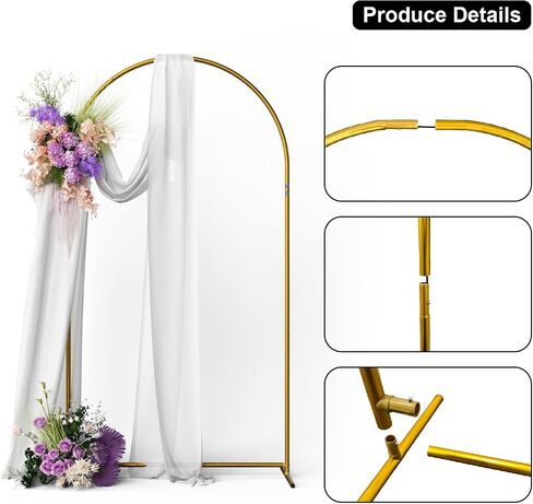 1 Set Portable 7.2FT Gold Metal Balloon Arch Stand for Decor in Kuwait