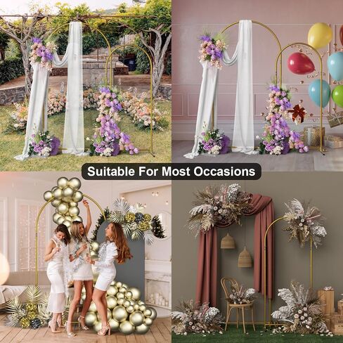 1 Set Portable 7.2FT Gold Metal Balloon Arch Stand for Decor in Kuwait