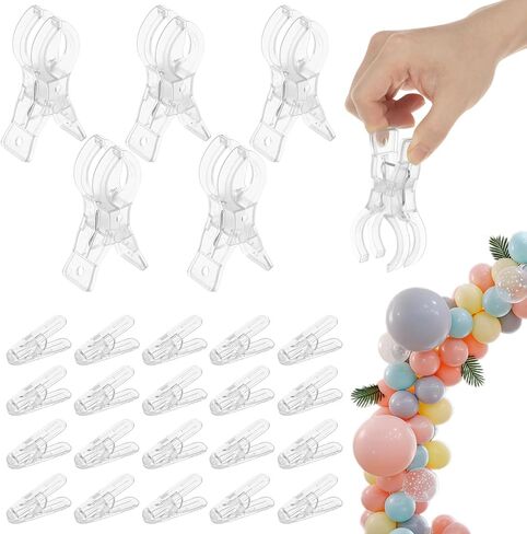 25Pcs Balloon Arch Clips, 3.54" Transparent Spring Clamps for Backdrop in Kuwait