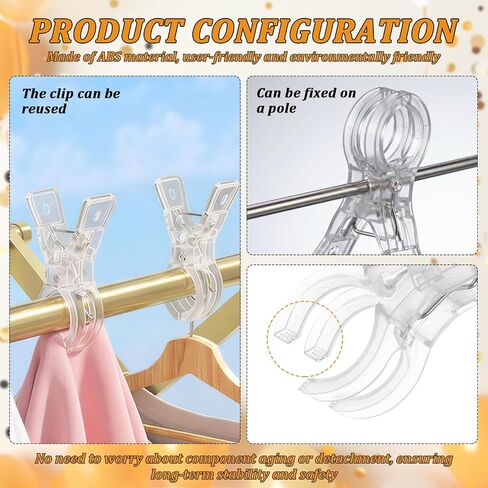 25Pcs Balloon Arch Clips, 3.54" Transparent Spring Clamps for Backdrop in Kuwait