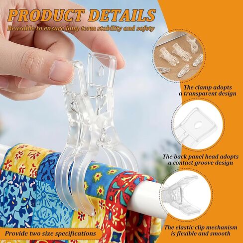 25Pcs Balloon Arch Clips, 3.54" Transparent Spring Clamps for Backdrop in Kuwait