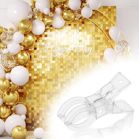 25Pcs Balloon Arch Clips, 3.54" Transparent Spring Clamps for Backdrop in Kuwait