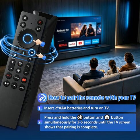 Replacement Backlit Voice Control for TCL Google TV Remote, RC923A FMB1 in Kuwait