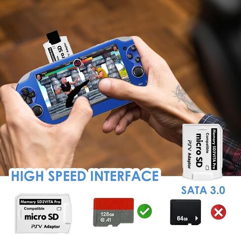 eTECH PSVSD Micro SD Adapter, Ultimate Version SD2Vita 5.0 Memory Card Adapter, Compatible with with PS Vita PSV 1000/2000 PSTV FW 3.60 HENkaku Enso System in Kuwait