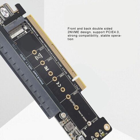 PCIe X16 to Dual M.2 NVMe Expansion Card – 6-Port SSD Adapter for PCIe 4.0/3.0 Motherboards, Split to x8 x4 x4 for Storage Upgrade in Kuwait