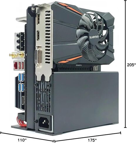 X32 Small Form Factor Open Air Case, Mini-ITX, Steel, Black in Kuwait