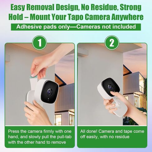 5-Pack No-Drill Adhesive Mounts for Tapo C100/C110 Cameras – Strong Hold, Easy Removal, Adhesive Pads Only in Kuwait