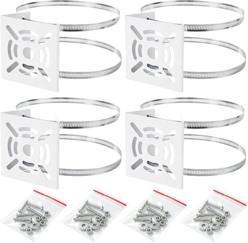 Acrux7 4 Pack Universal Vertical Pole Mount for Security Camera White in Kuwait